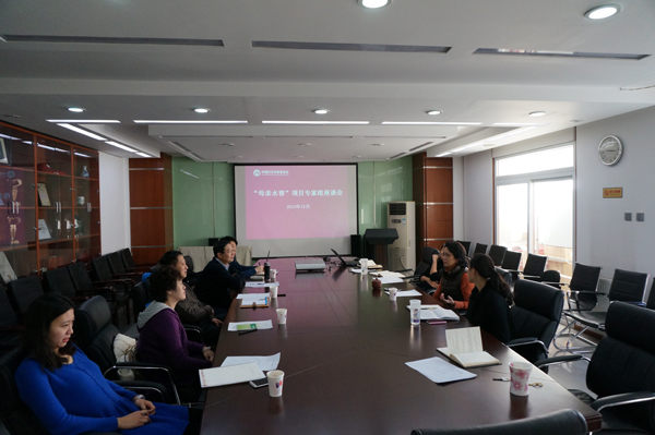 Representatives of the China Women's Development Foundation (CWDF) and the National Center for Rural Water Supply Technical Guidance of the Chinese Center for Disease Control and Prevention discuss their cooperation on the Water Cellar for Mothers Project at a forum in Beijing on December 19. [mothercellar.cn]
